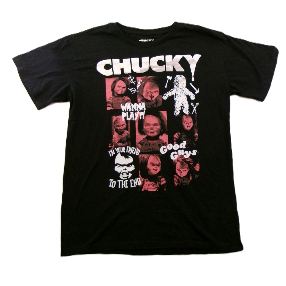 Freeze Chucky‎ Graphic T-Shirt Mens Large Black Horror Movie Tee
